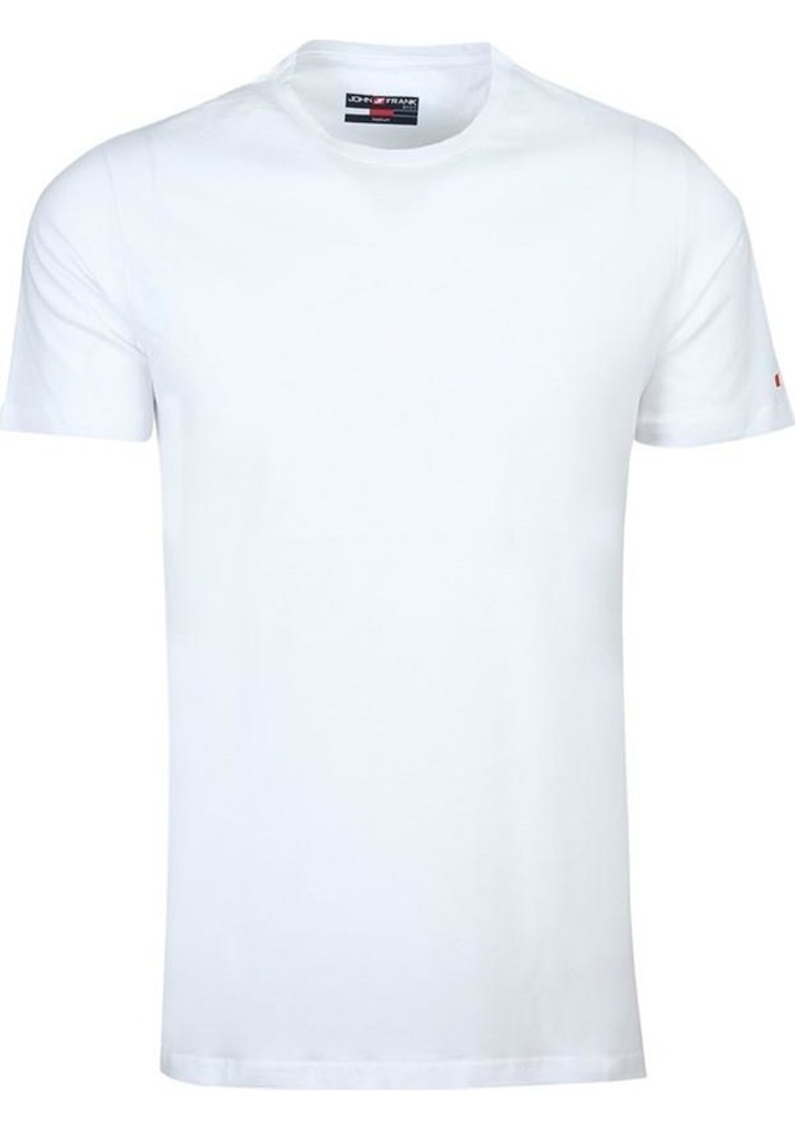 Pánské tričko John Frank JFTBA01 M Bílá