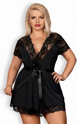 Elegantní župan 810 - PEI black 2XL/3XL -  Obsessive