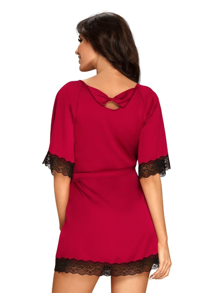 Obrázok Elegantní župan Sensuelia peignoir red - Obsessive L/XL Červená